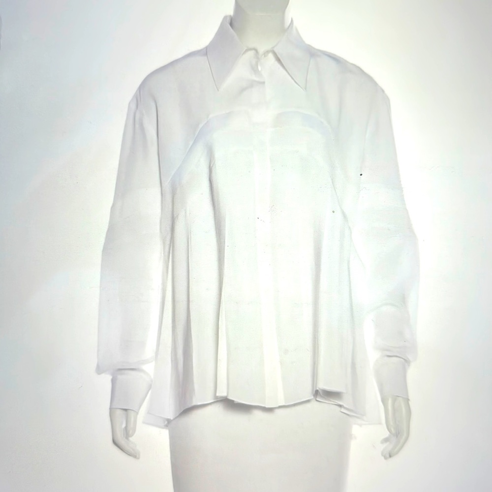 Victoria Victoria Beckham pleated silk top medium US 8 UK 12 in white